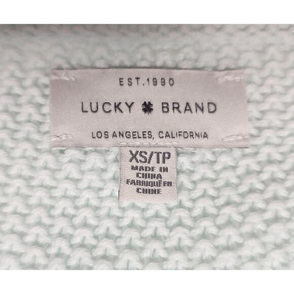 Lucky Brand V-Neck Long Sleeve Mint Green Knit Sweater Size XS - Picture 6 of 7